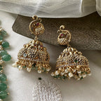 Bridal Kemp Peacock Paisley Green beads short set