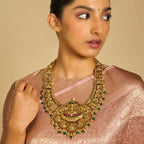 Silver Temple Long Necklaces/Haaram