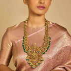 Silver Temple Necklace Haaram Long