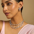 Zircon Necklace gold polish