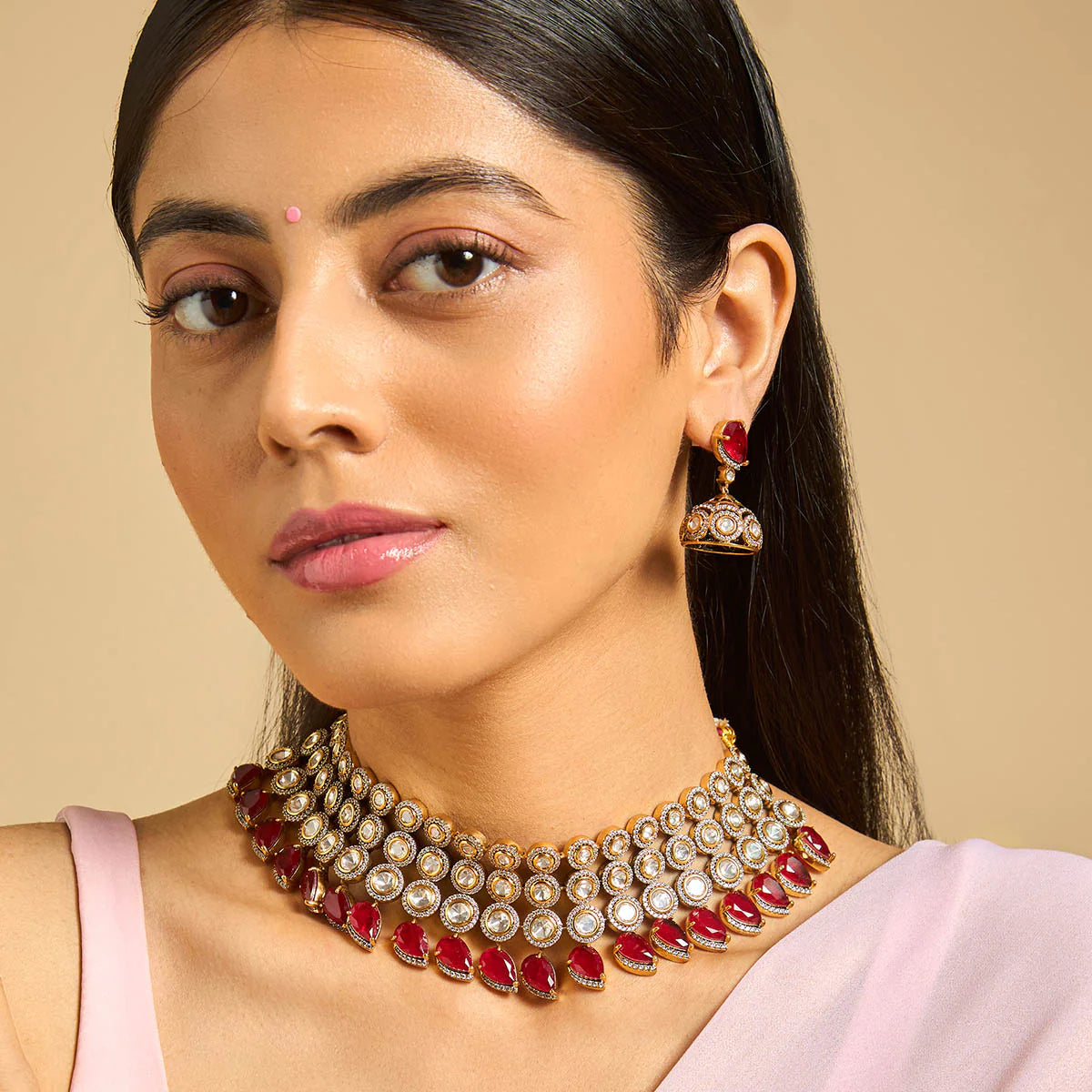 Kundan Necklace Push