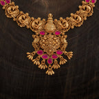 Pink Stone with Antique Laxmi temple Necklace