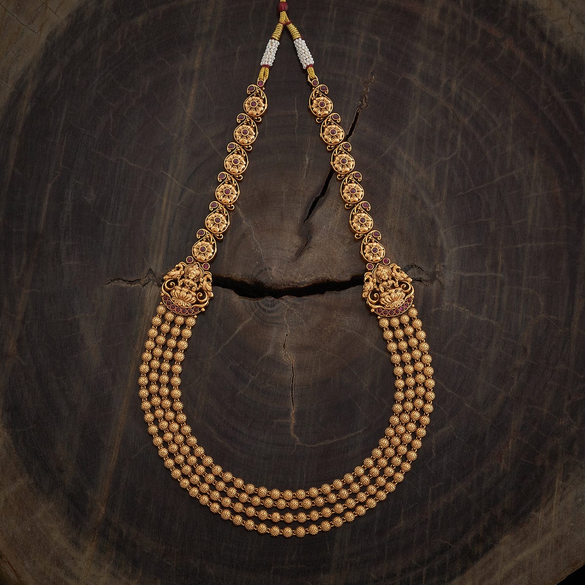 Long Gold stone Antique Necklace