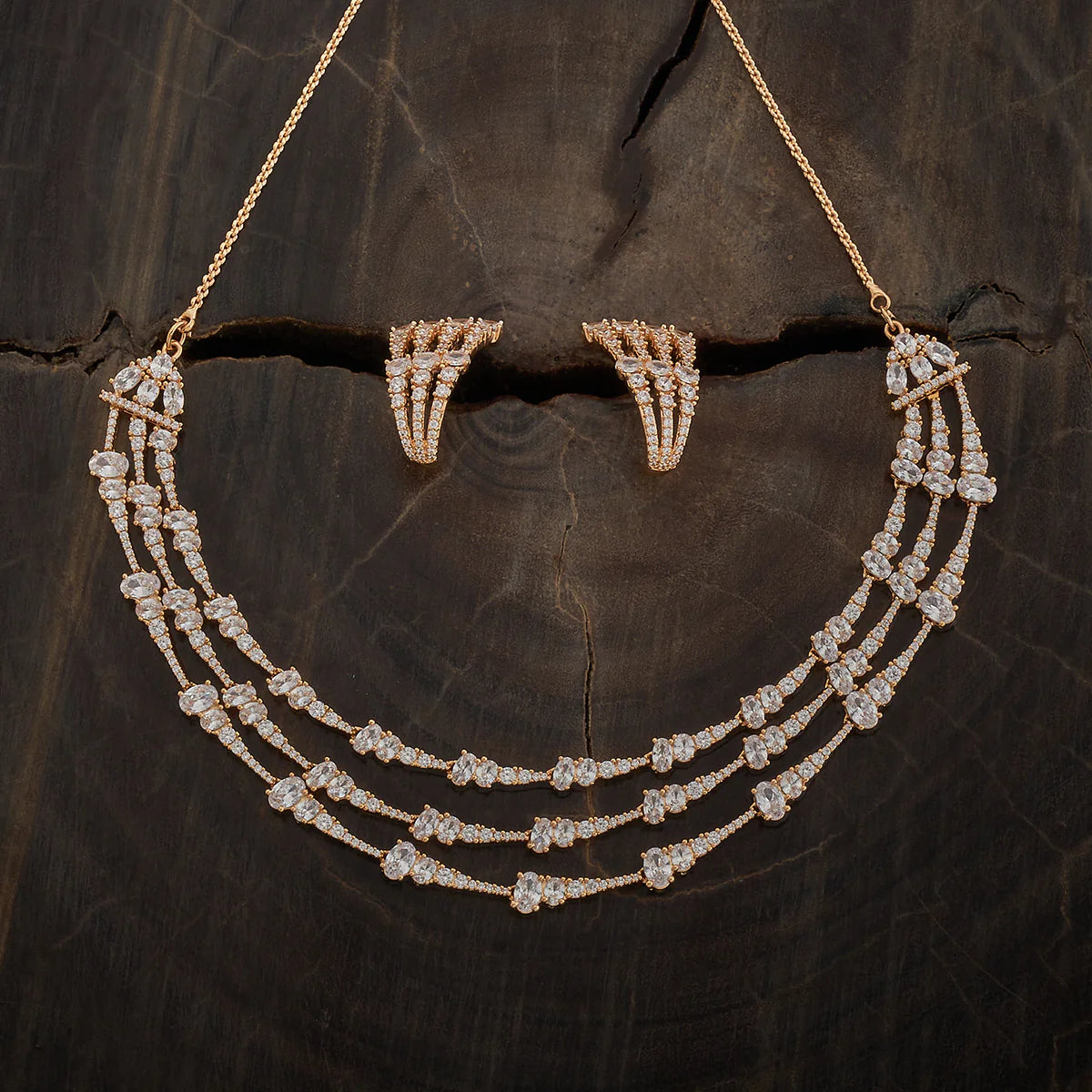 Zircon Necklace gold polish