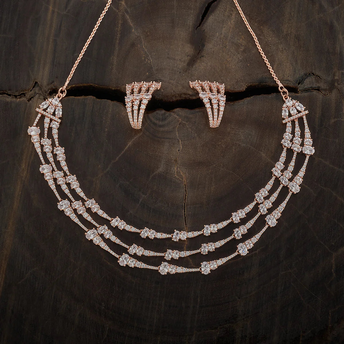 Zircon Necklace gold polish