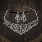 Zircon Necklace gold & silver