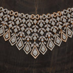 Zircon Necklace gold & silver