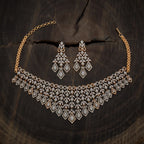Zircon Necklace gold & silver
