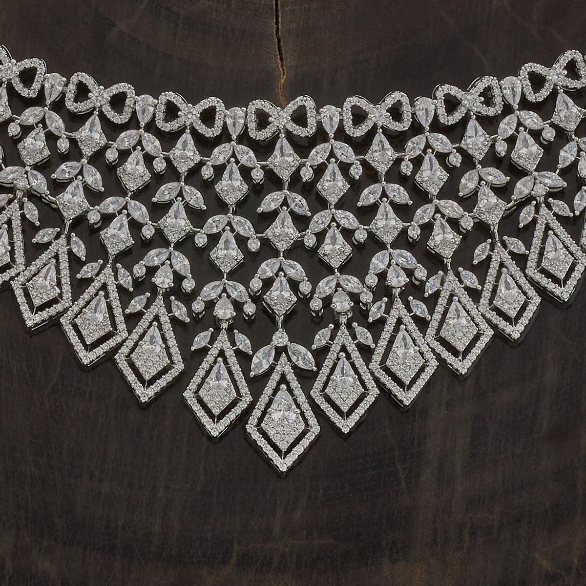 Zircon Necklace gold & silver