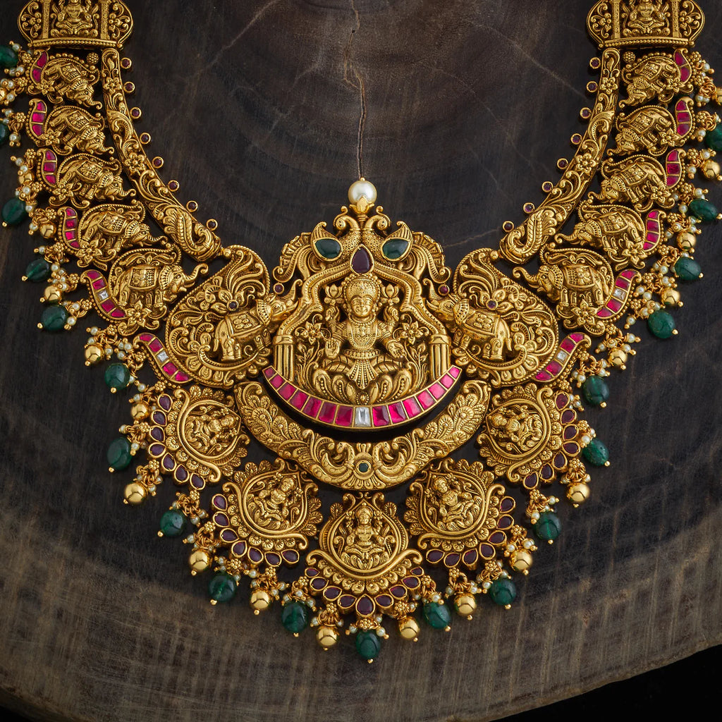 Silver Temple Long Necklaces/Haaram