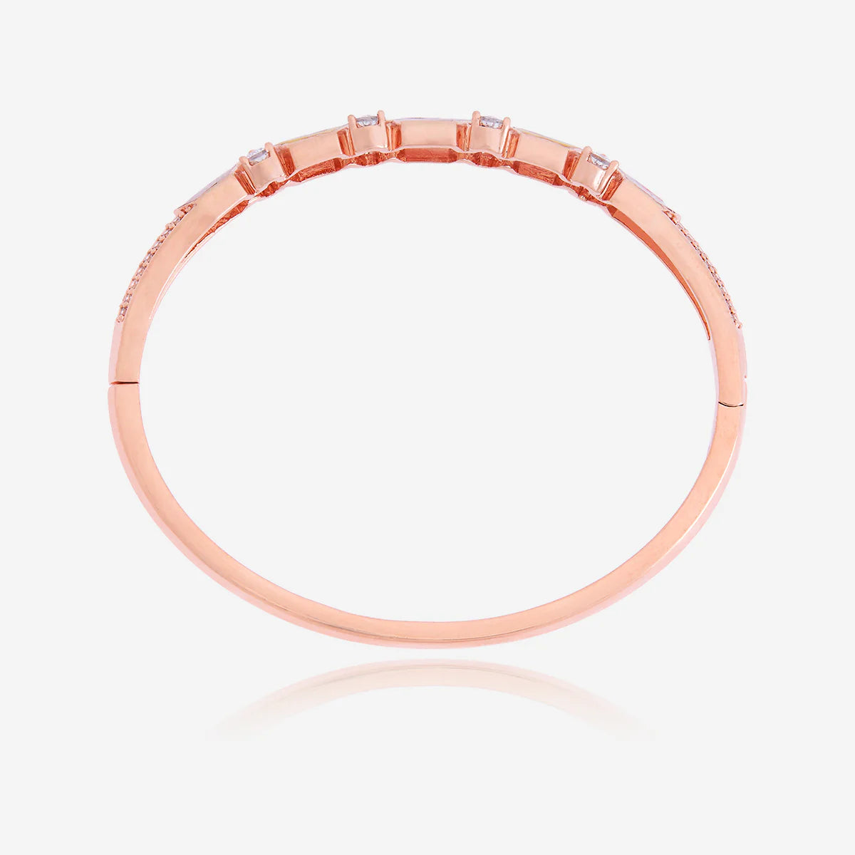 Meenakari Zircon Kada Unique Rose Gold