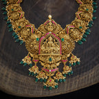 Silver Temple Necklace Haaram Long