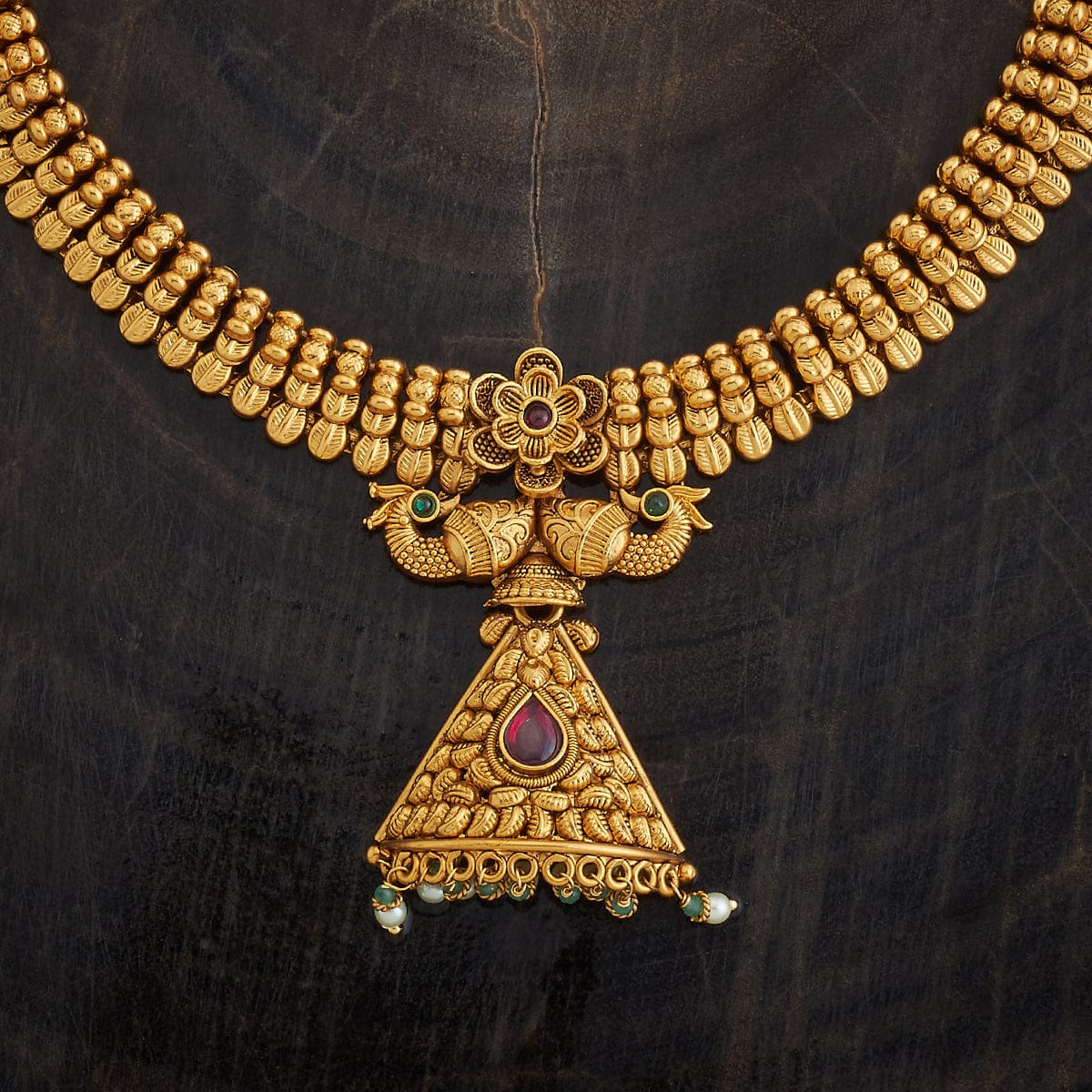 peacock Gold Antique Necklace