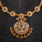 Silver Temple Necklace Zircon stone