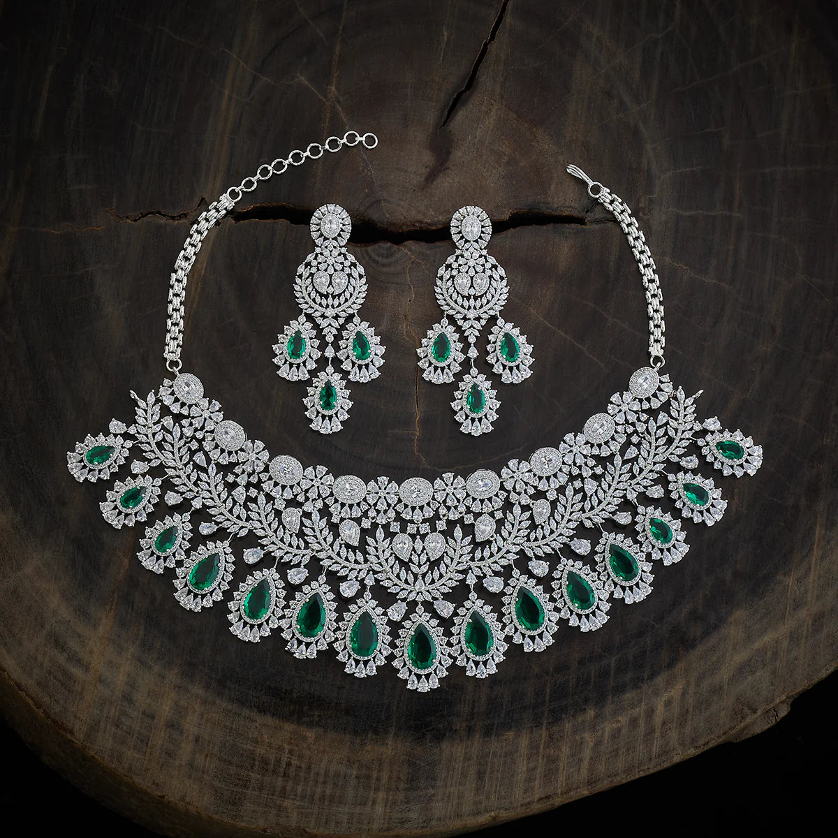 Zircon Necklace Blue & green