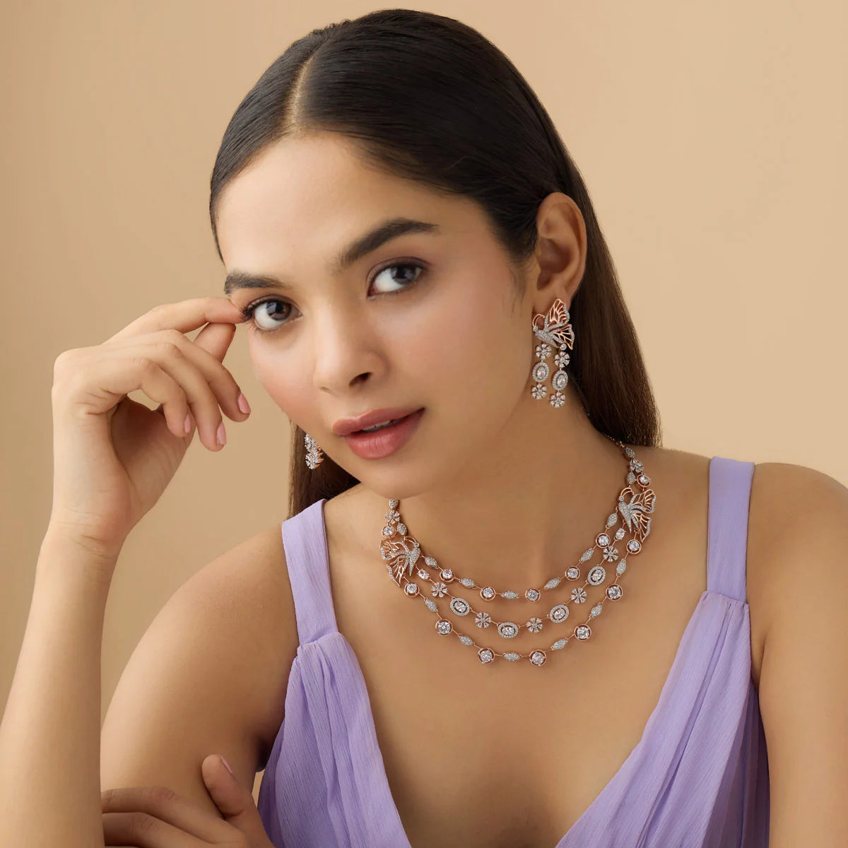 Zircon Necklace Copper Jewellery