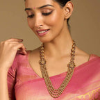 Long Gold stone Antique Necklace