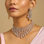 Zircon Necklace gold & silver