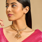 Silver Temple Necklace White