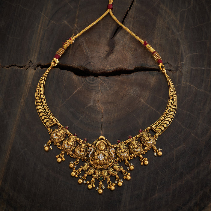 Silver Temple Necklace Varamahalakshmi