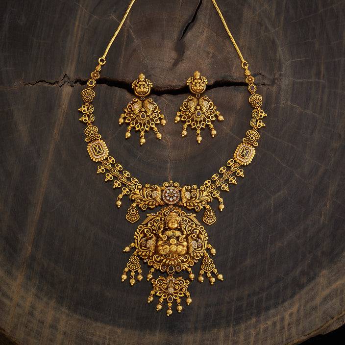 Latest Stylish Gold Plated Antique Necklace