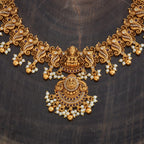 Golden Laxmi Antique Necklace Set