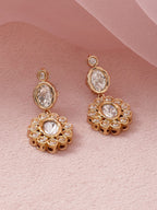 Gold Plated Kundan-Studded Traditional Necklace Set with Matching Earrings richness of traditional