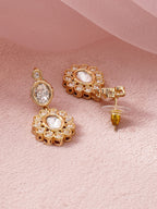 Gold Plated Kundan-Studded Traditional Necklace Set with Matching Earrings richness of traditional