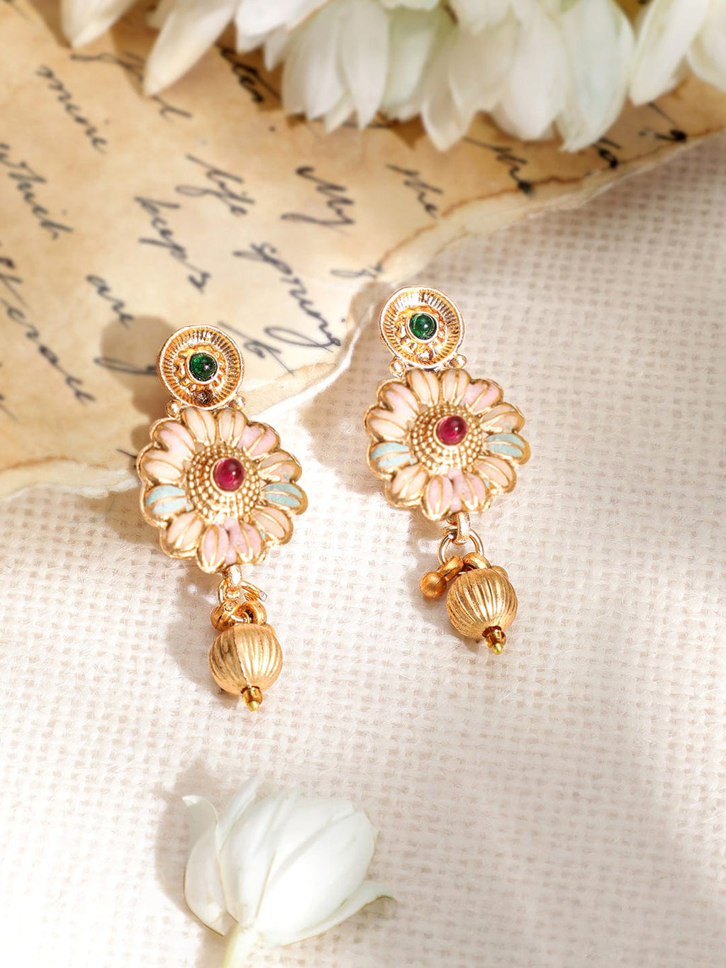 Gold-Plated Stone-Studded Jewellery Set ornate designs