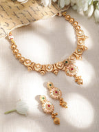 Gold-Plated Stone-Studded Jewellery Set ornate designs