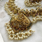 Antique Matte Lakshmi Peacock Pearl spike gutta set