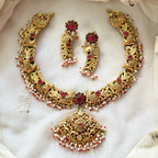 Kundan Jadau Peacock feathers short set