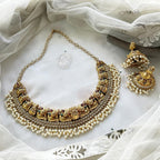 Antique matte Peacock row AD cushion gutta short set