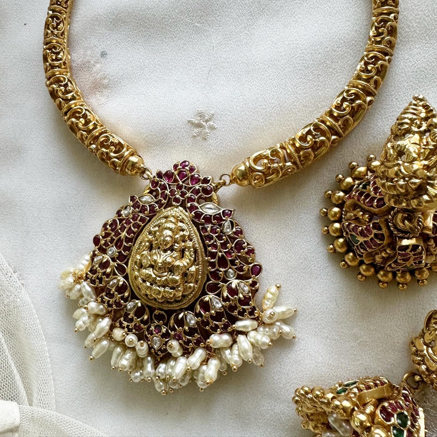 Bridal Lakshmi Kemp peacock designer pipe set 92.5 Silver