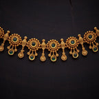 Green Stone Short Antique Necklace Set