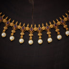 Antique White Stone Short Necklace Set