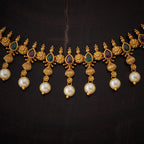 Antique White Stone Short Necklace Set