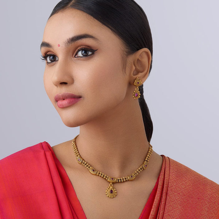 Gold Butterfly Antique Necklace