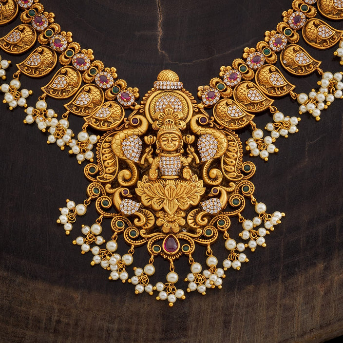 Antique White stone Haaram Necklace