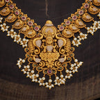 Antique White stone Haaram Necklace