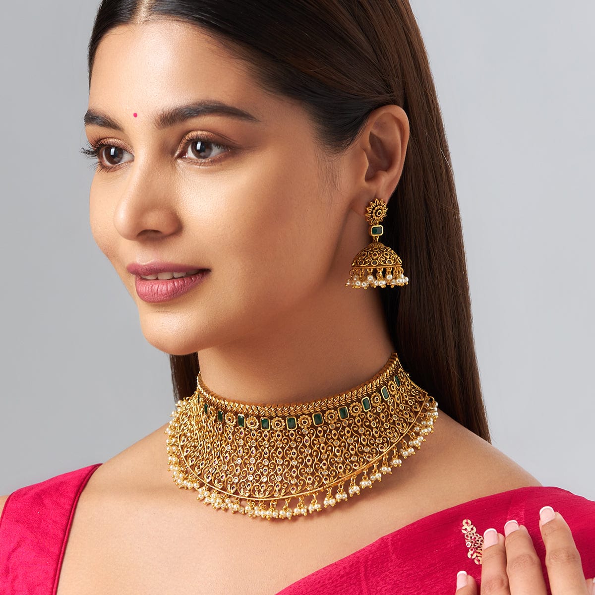 Antique Hard work Choker Necklace