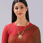 Yellow & Red Stone Antique Long Necklace