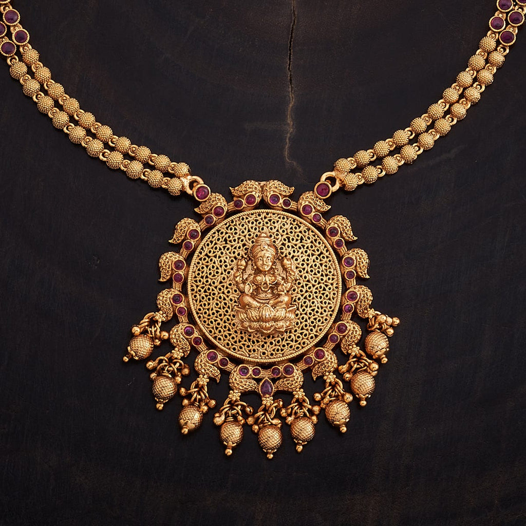 Yellow & Red Stone Antique Long Necklace