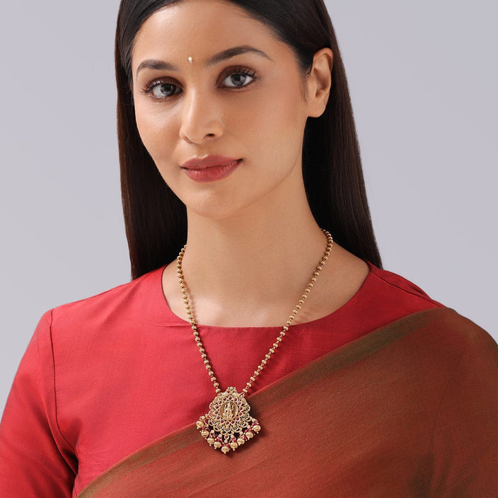 Single Line Stones Temple Antique Necklace