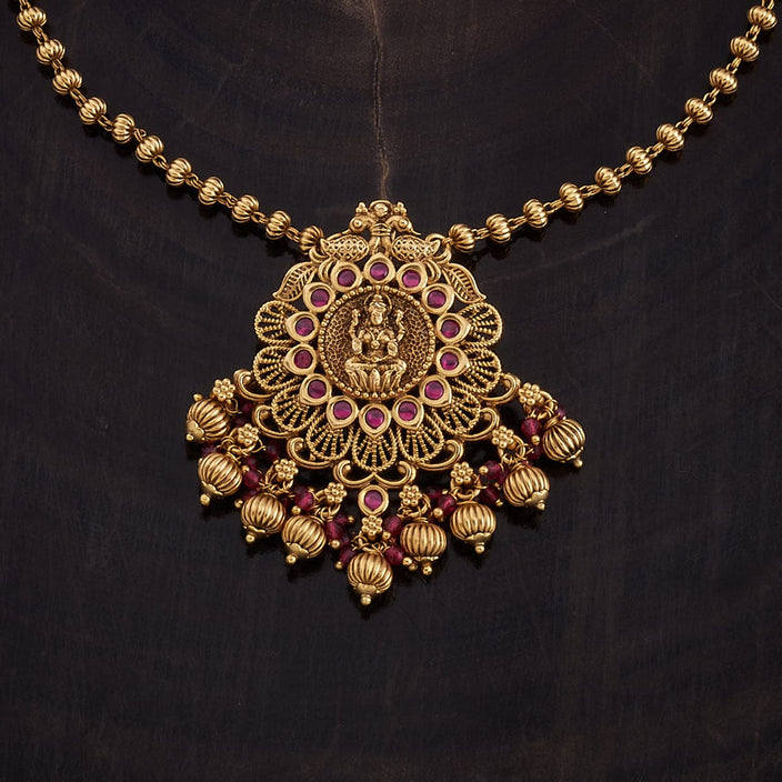 Single Line Stones Temple Antique Necklace