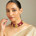 Handwork Laxmi temple necklace designs Antique Necklace