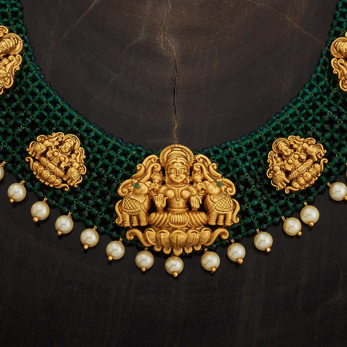 Handwork Laxmi temple necklace designs Antique Necklace