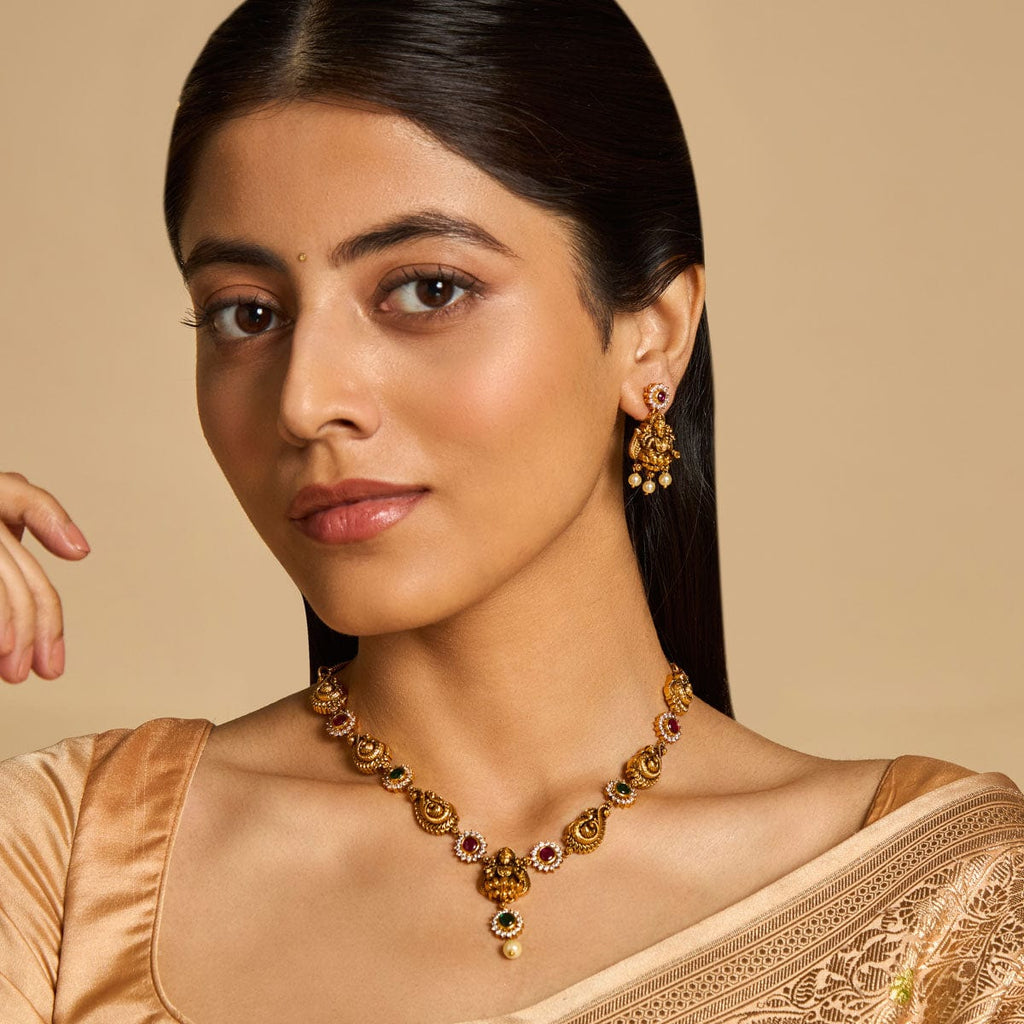 lotus gold Antique Necklace