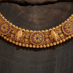 Antique Gold Stone Ethnic Temple Necklace