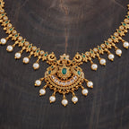 Green Stone Antique Golden Necklace